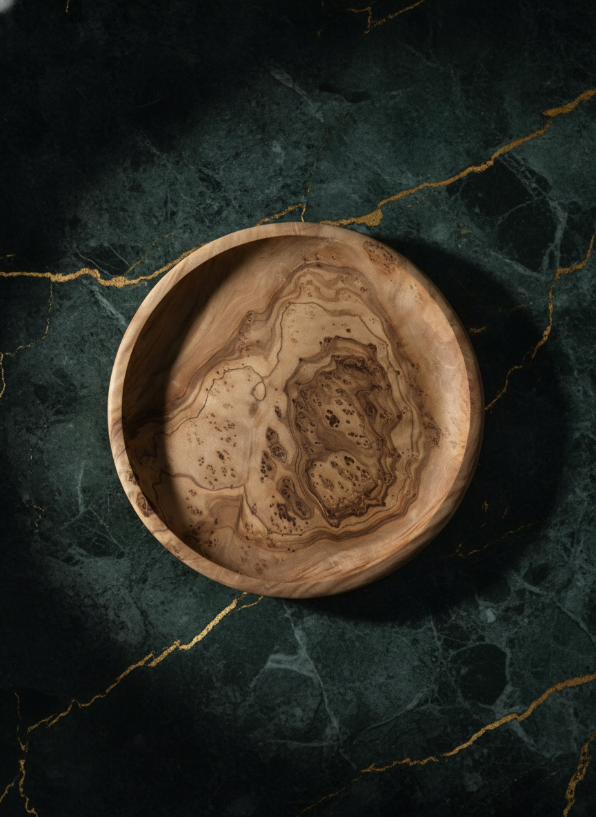 Assiette en bois d'olivier